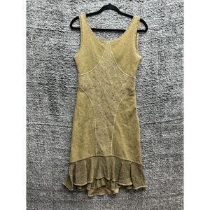 ZAC POSEN Gold Jacquard Knit‎ Cocktail Dress Womens Size M retail £950